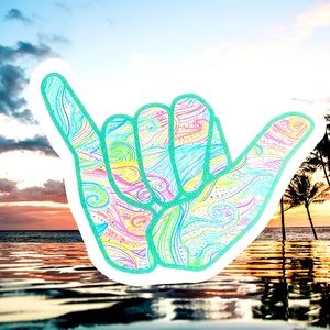 SHAKA Hawaii Aloha State Ohana Shaka Travel 808 Samoan Love Single Sticker
